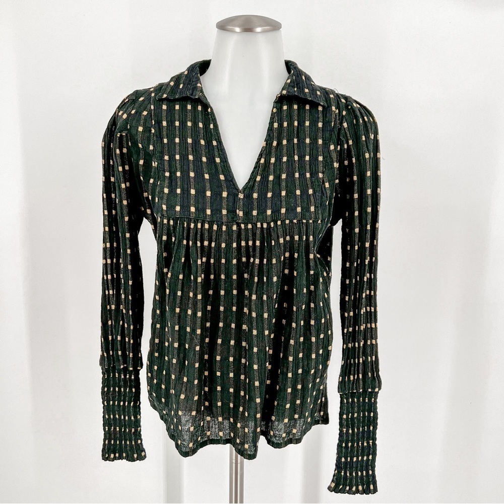 Cecilie Copenhagen black top with cream colored squares